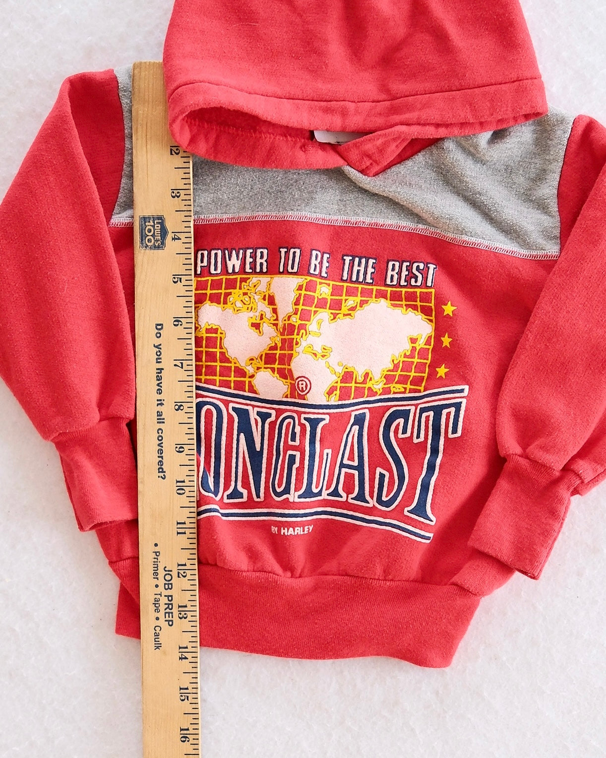 Vintage Longlast World Map Hooded Sweatshirt: 3T