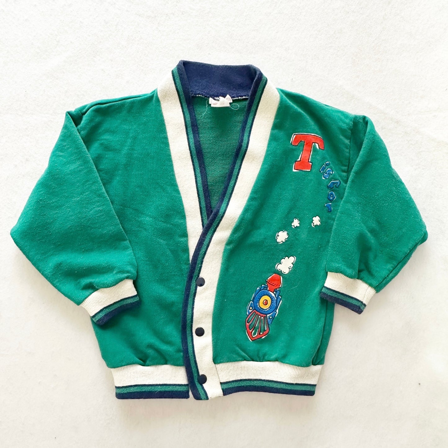 Vintage Buster Brown T Is For Train Sweatshirt Cardigan: 3T - Yellow Clover Vintage Kids Clothes