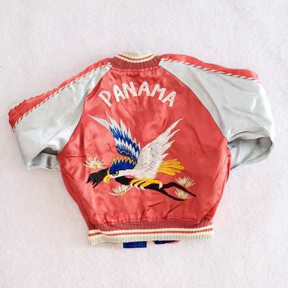 Vintage 1950s Sukajan Style Panama Bomber Jacket: 3T - Yellow Clover Vintage Kids Clothes