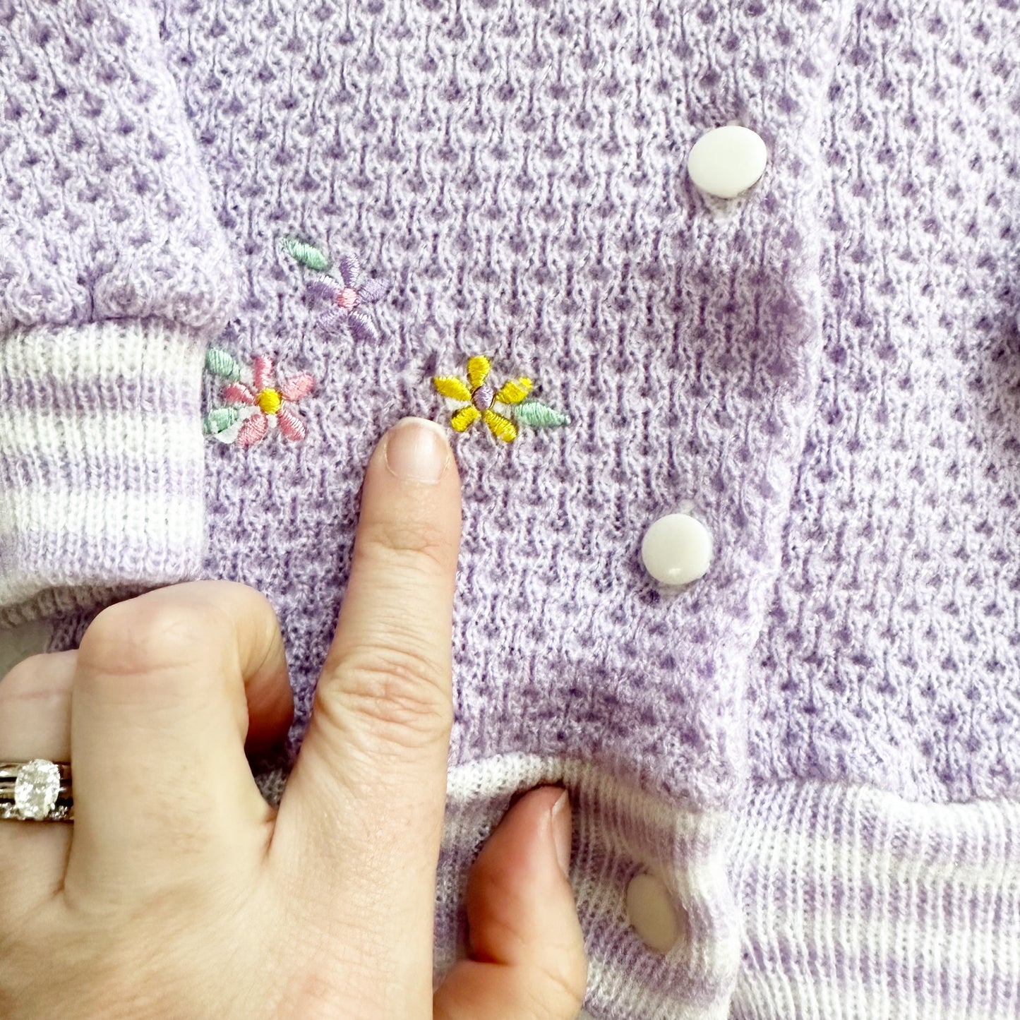 Vintage Lerner Shops Lilac Knit Sweater Set: 18m - Yellow Clover Vintage Kids Clothes