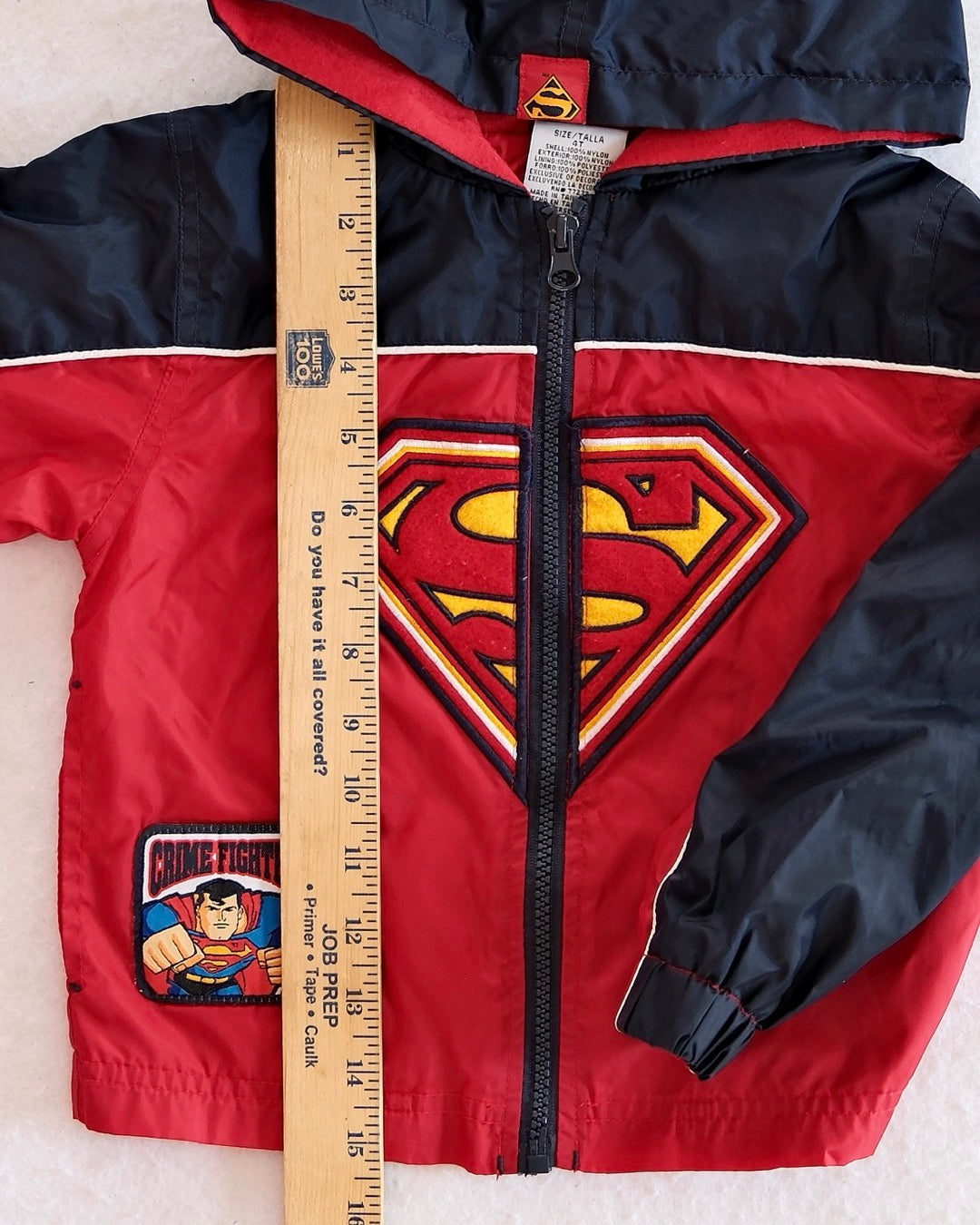Y2K DC Comics Superman Hooded Jacket: 4T - Yellow Clover Vintage Kids Clothes
