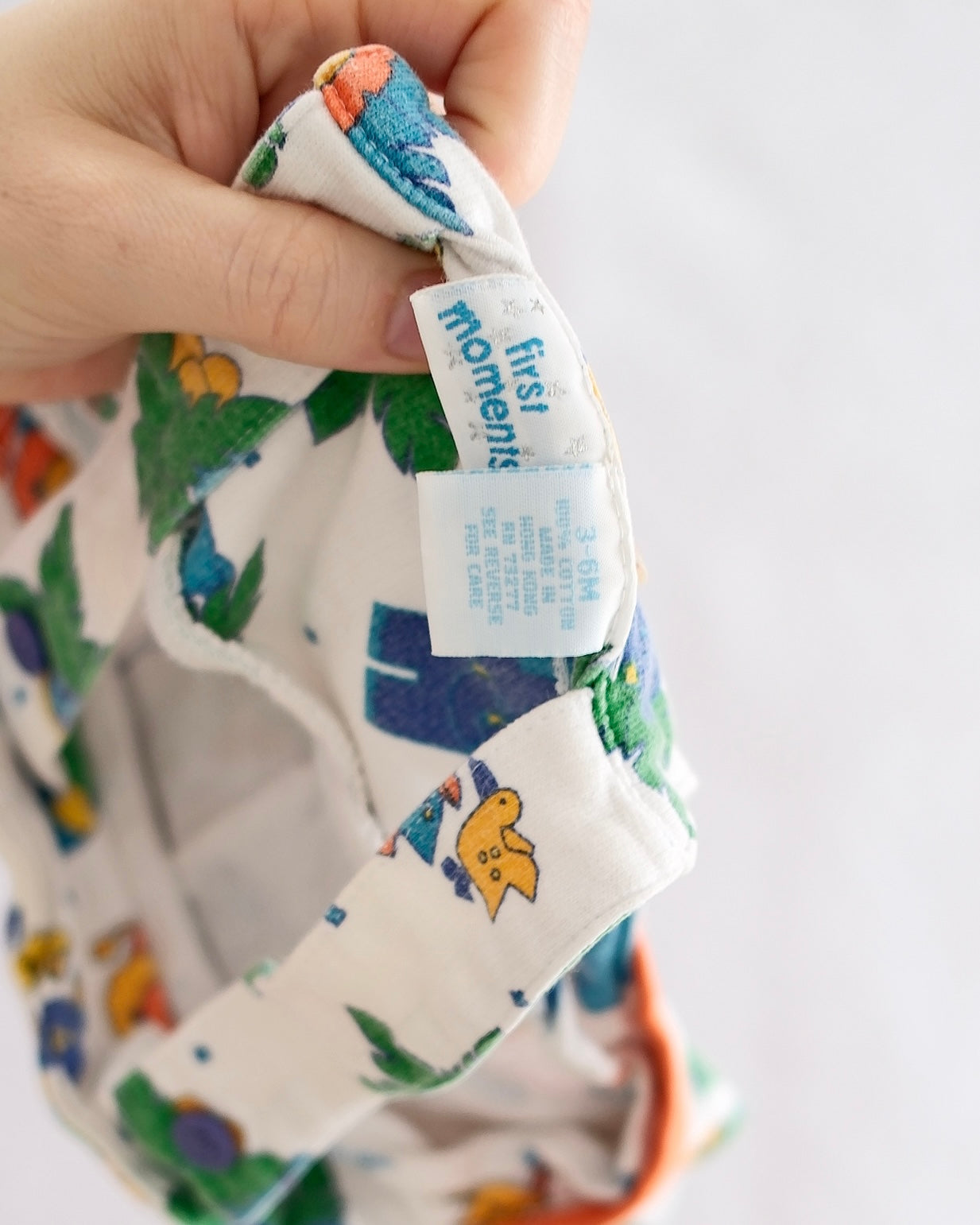 Vintage First Moments Safari Animal Print Romper: 3-6M - Yellow Clover Vintage Kids Clothes