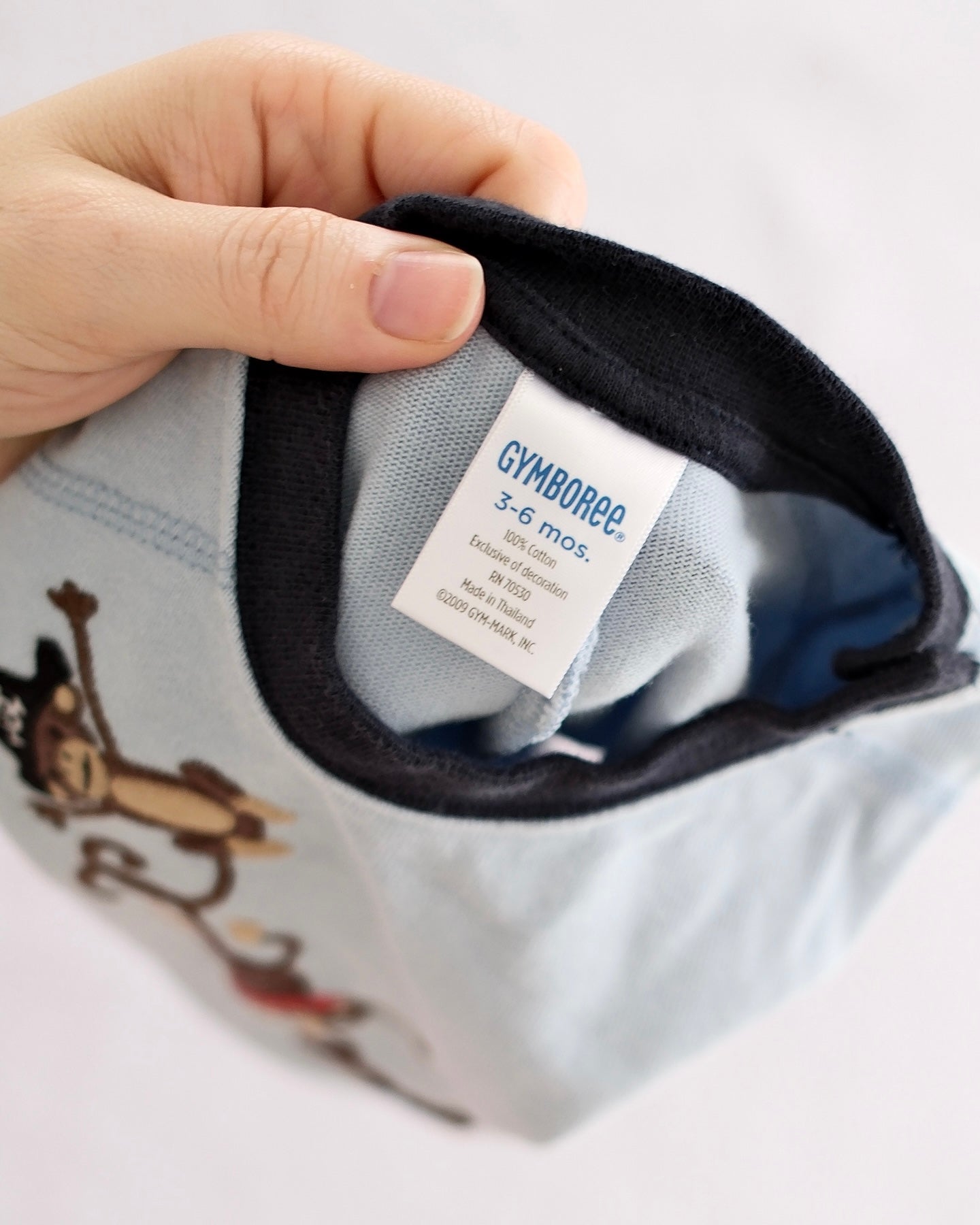 Y2K Gymboree Ahoy Matey Pirate Monkey Embroidered Romper: 3-6M - Yellow Clover Vintage Kids Clothes