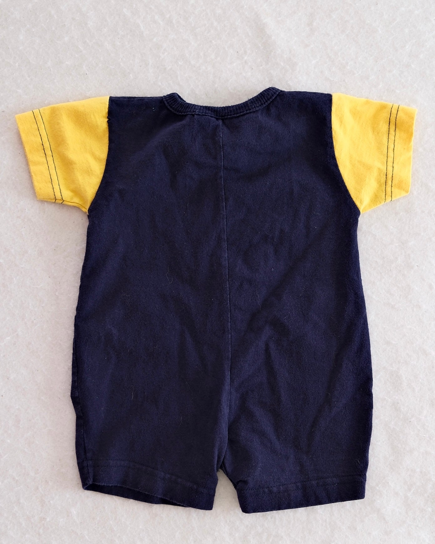 Vintage Miniwear "Puppy Play" Embroidered Romper: 3-6M - Yellow Clover Vintage Kids Clothes