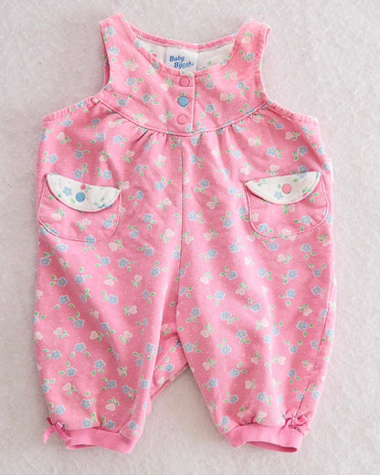 Vintage Baby B'gosh Pink Floral Knit Romper: 3-6M - Yellow Clover Vintage Kids Clothes