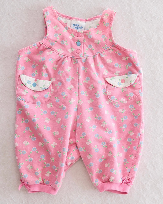 Vintage Baby B'gosh Pink Floral Knit Romper: 3-6M - Yellow Clover Vintage Kids Clothes