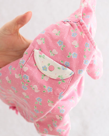 Vintage Baby B'gosh Pink Floral Knit Romper: 3-6M - Yellow Clover Vintage Kids Clothes