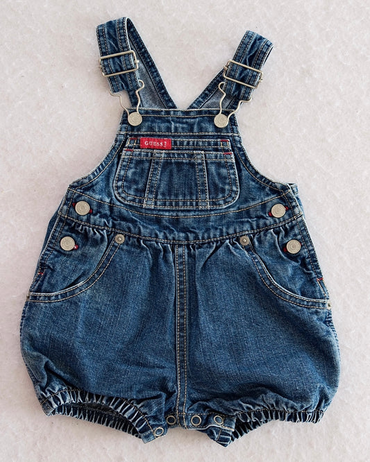 Y2K Baby Guess Denim Bubble Shortalls: 3-6M - Yellow Clover Vintage Kids Clothes
