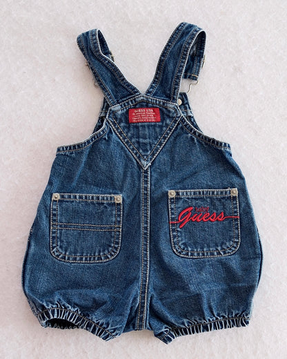 Y2K Baby Guess Denim Bubble Shortalls: 3-6M - Yellow Clover Vintage Kids Clothes