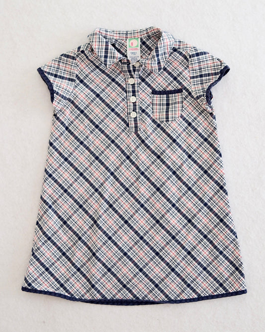 2001 Vintage Gymboree Plaid Polo Dress, size 3T