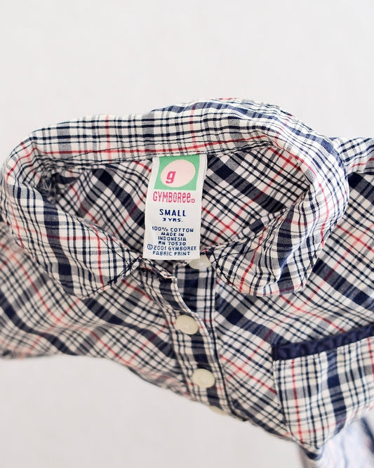 2001 Vintage Gymboree Plaid Polo Dress, size 3T