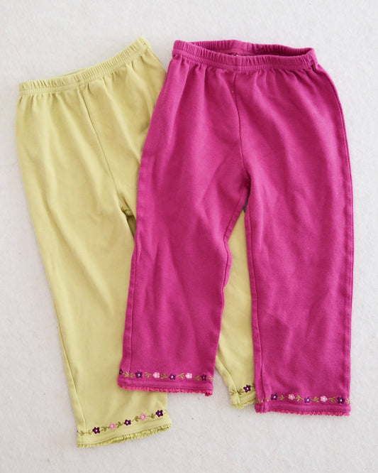 2000 Vintage Gymboree Floral Embroidered Sweatpants Bundle, size 3T