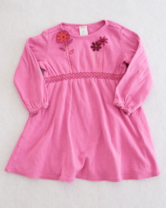 2006 Vintage Gymboree Peruvian Doll Pink Floral Applique Dress, size 3