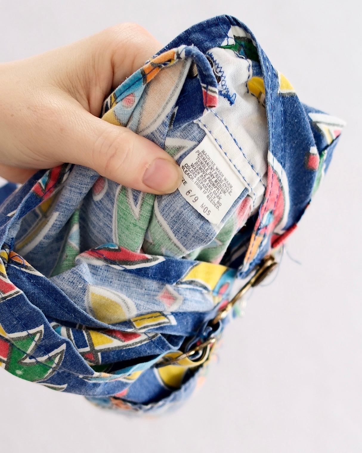 Vintage OshKosh B'Gosh Bold Tropical Fish Print Shortalls: 6-9M - Yellow Clover Vintage Kids Clothes