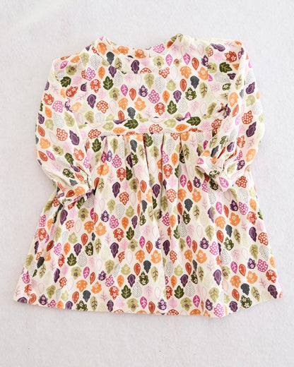 2007 Y2K Gymboree Fall Forest Leaf Print Dress + Leggings, size 3T