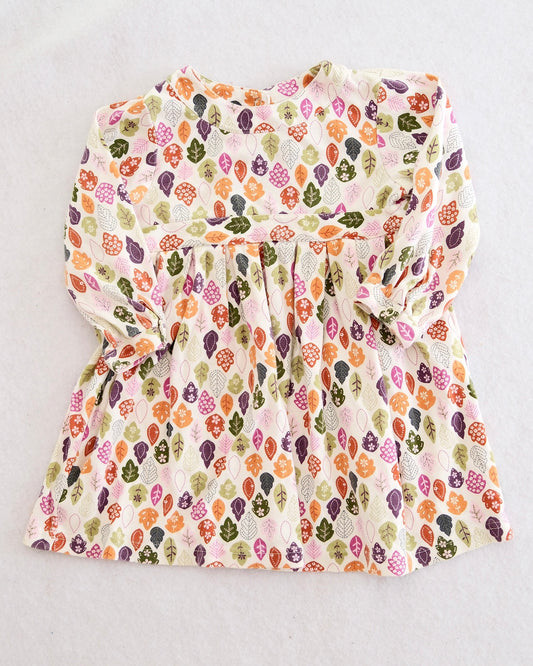2007 Y2K Gymboree Fall Forest Leaf Print Dress + Leggings, size 3T