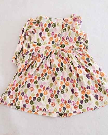 2007 Y2K Gymboree Fall Forest Leaf Print Dress + Leggings, size 3T