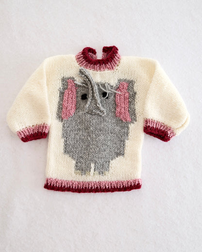 Handmade 3D Details Elephant Sweater: 24m?