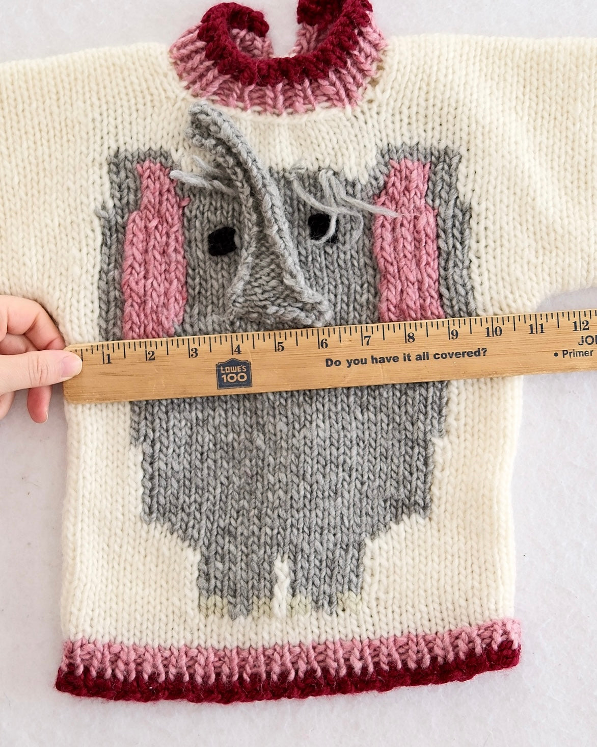 Handmade 3D Details Elephant Sweater: 24m?