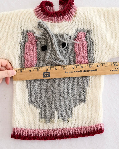 Handmade 3D Details Elephant Sweater: 24m?