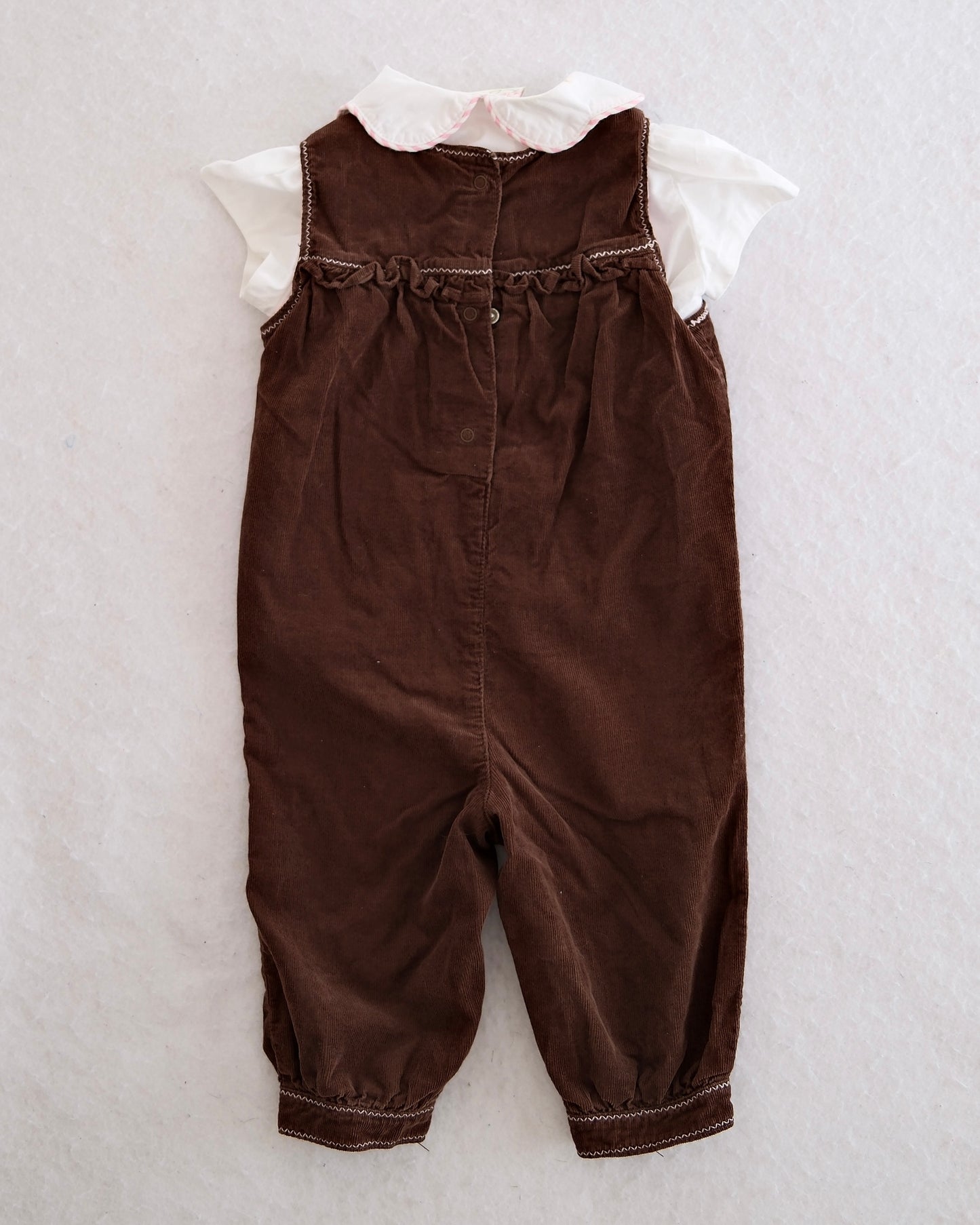 Y2K Gymboree Brown Cord Pink Zebra Romper: 12m