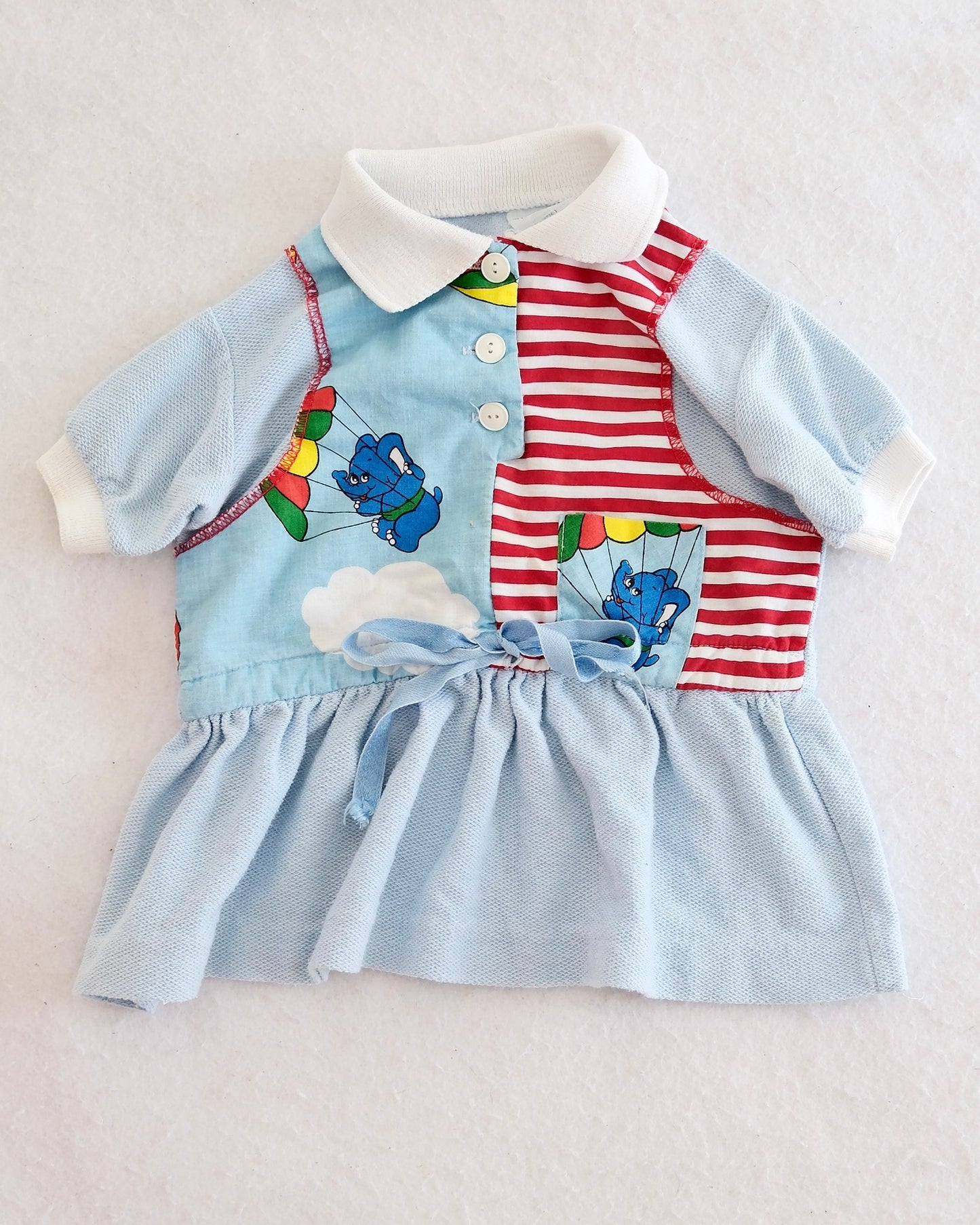 Vintage Youngland Parachuting Elephant Peplum Top, size 3T