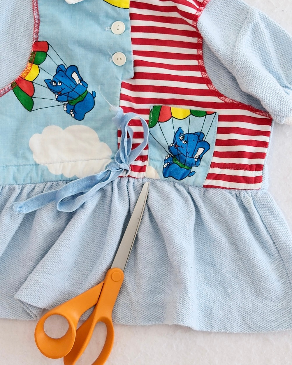 Vintage Youngland Parachuting Elephant Peplum Top, size 3T