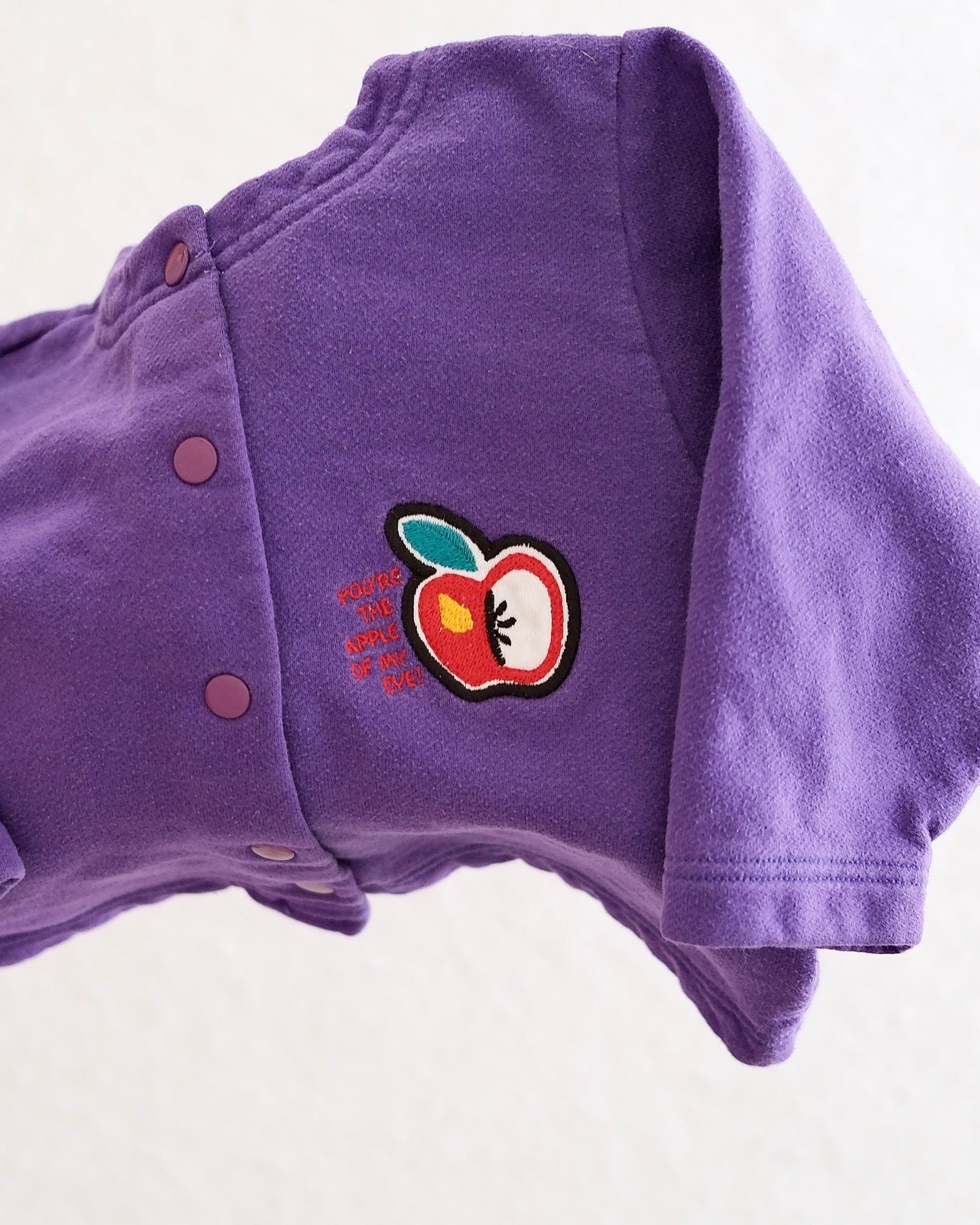 Vintage Carter's Purple "Apple of My Eye" Cardigan, size 24m