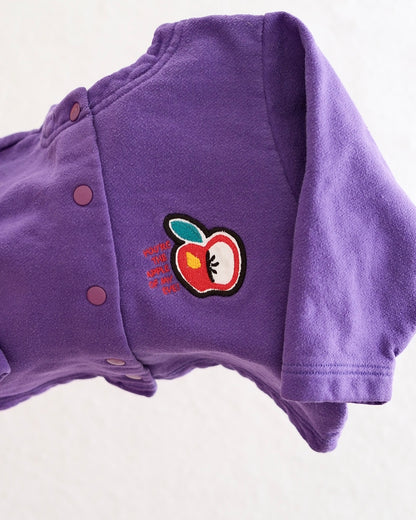 Vintage Carter's Purple "Apple of My Eye" Cardigan, size 24m