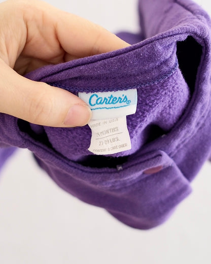Vintage Carter's Purple "Apple of My Eye" Cardigan, size 24m