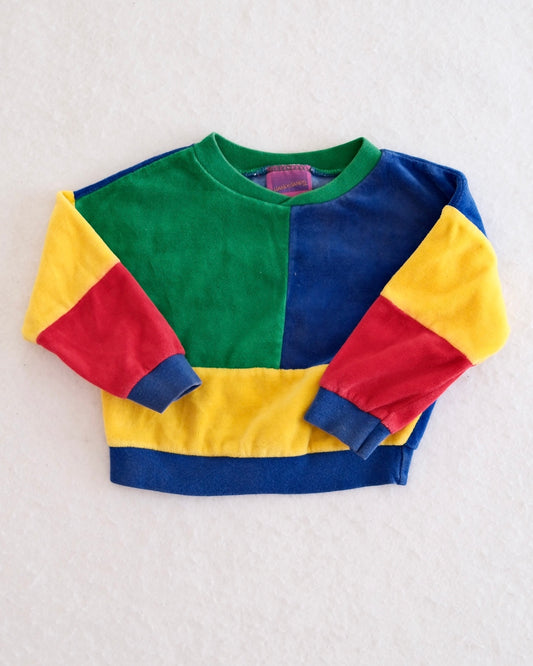 Vintage Handstands Colorblock Velour Sweatshirt, size 18m?
