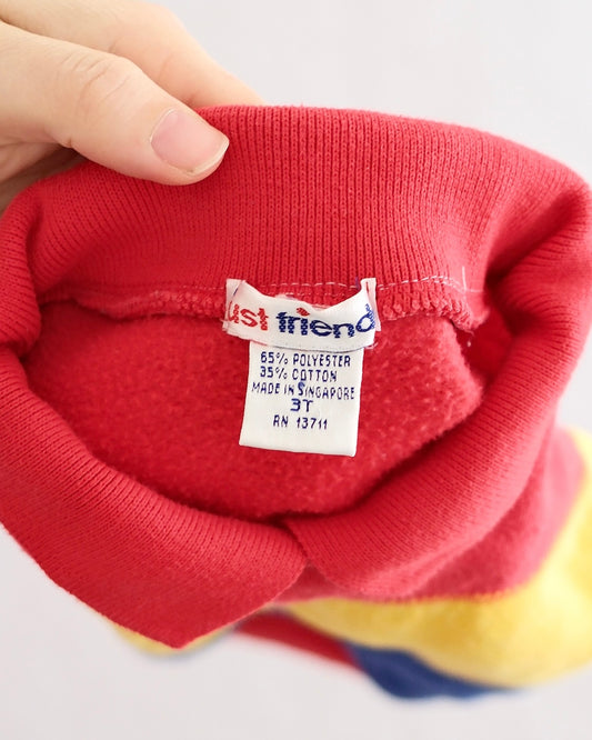 Vintage Just Friends Colorblock Collared Sweatshirt, size 24m?
