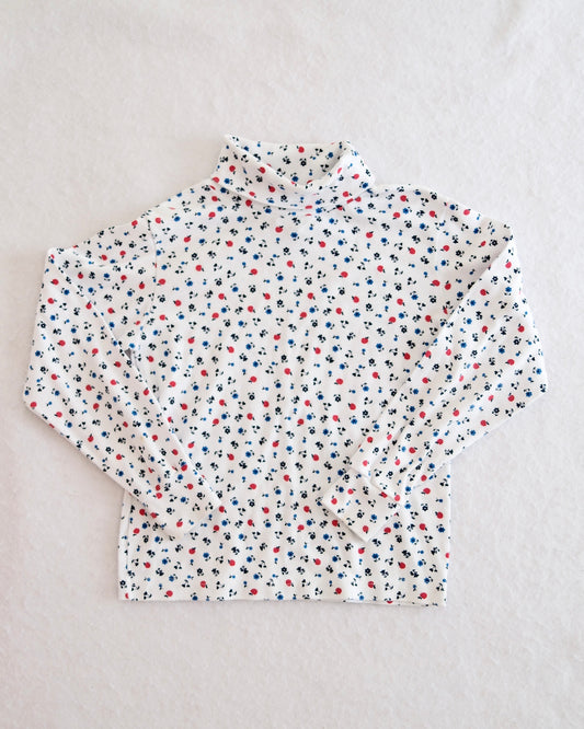 Vintage Basic Image Floral Apple Turtleneck, size 7/8