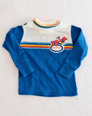 Vintage Kmart Togs "Ace Pilot" Striped Turtleneck, size 18m