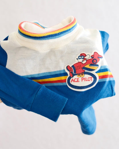Vintage Kmart Togs "Ace Pilot" Striped Turtleneck, size 18m