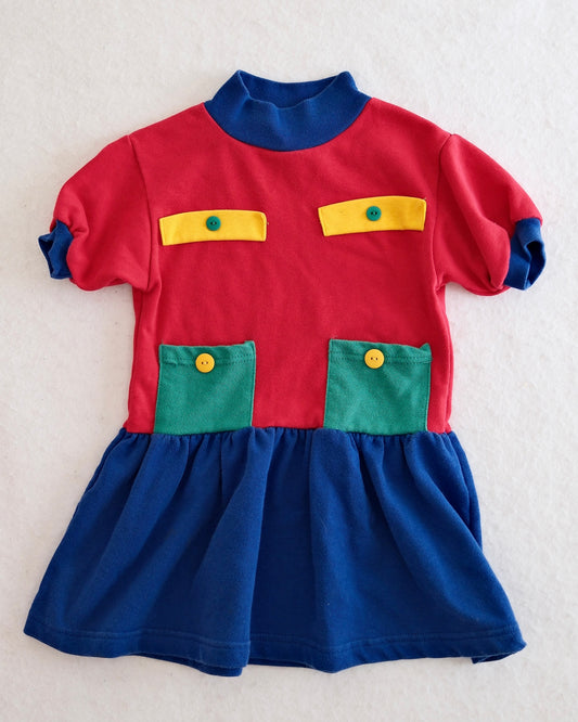 Vintage Health-tex Colorblock Pocket Dress, size 5