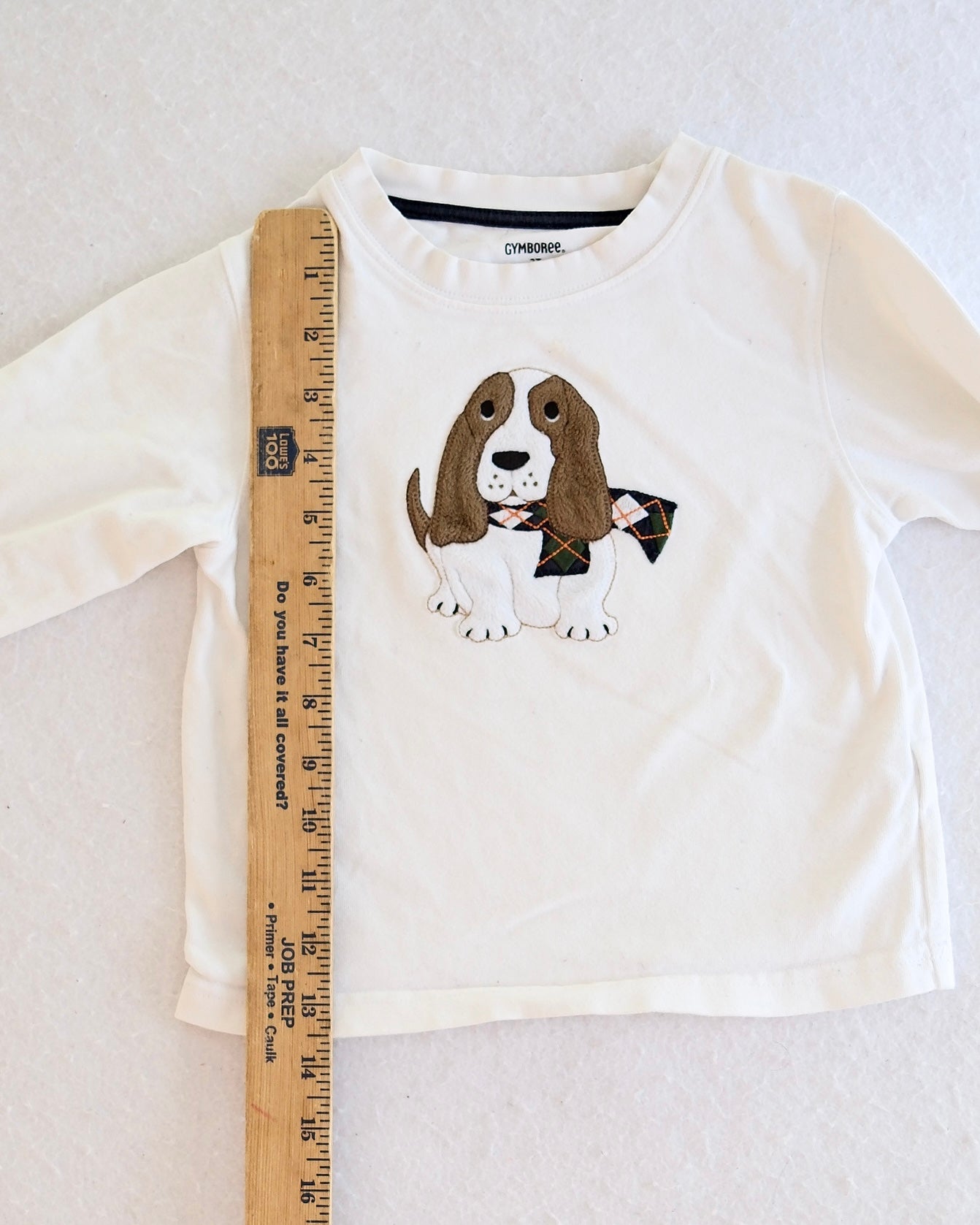 2008 Y2K Gymboree Basset Hound Tee, Flannel-Lined Jeans & Socks Set, size 2T