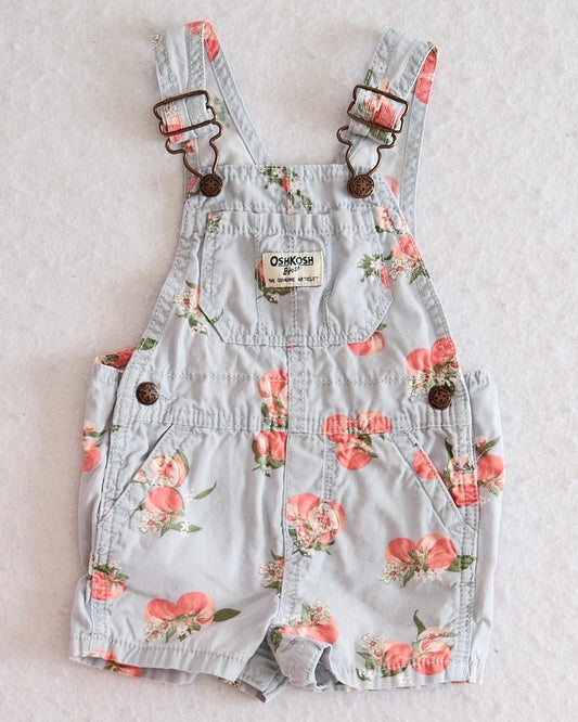 Modern OshKosh B'Gosh Light Blue Peach Shortalls: 12m - Yellow Clover Vintage Kids Clothes
