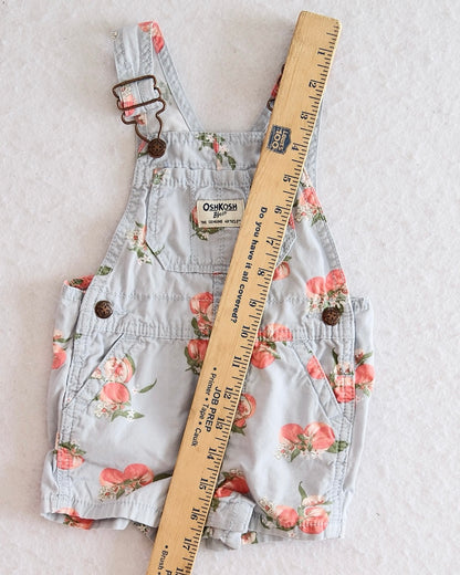 Modern OshKosh B'Gosh Light Blue Peach Shortalls: 12m - Yellow Clover Vintage Kids Clothes