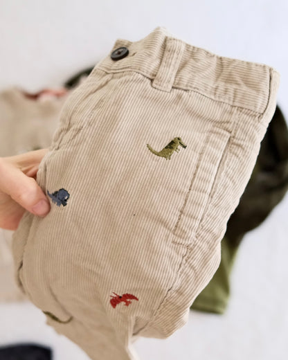 Y2K Gymboree "Dino Tours" Waffle Tee, Truck Tee, Cord Pants, Navy Pants (2T) + Hat (2/3T)