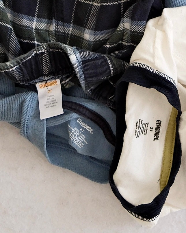 Y2K Gymboree "Knight in Shining Armor" Tee, Crest Tee & Plaid Pants Set, size 2T