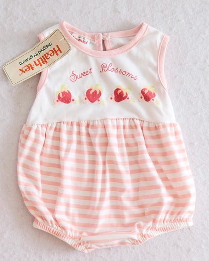 Vintage Healthtex Sweet Blossoms Strawberry Romper: 12m