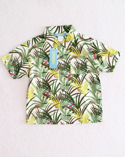 Vintage Gymboree Costa Rica Tropical Print Button Shirt: 4T - Yellow Clover Vintage Kids Clothes