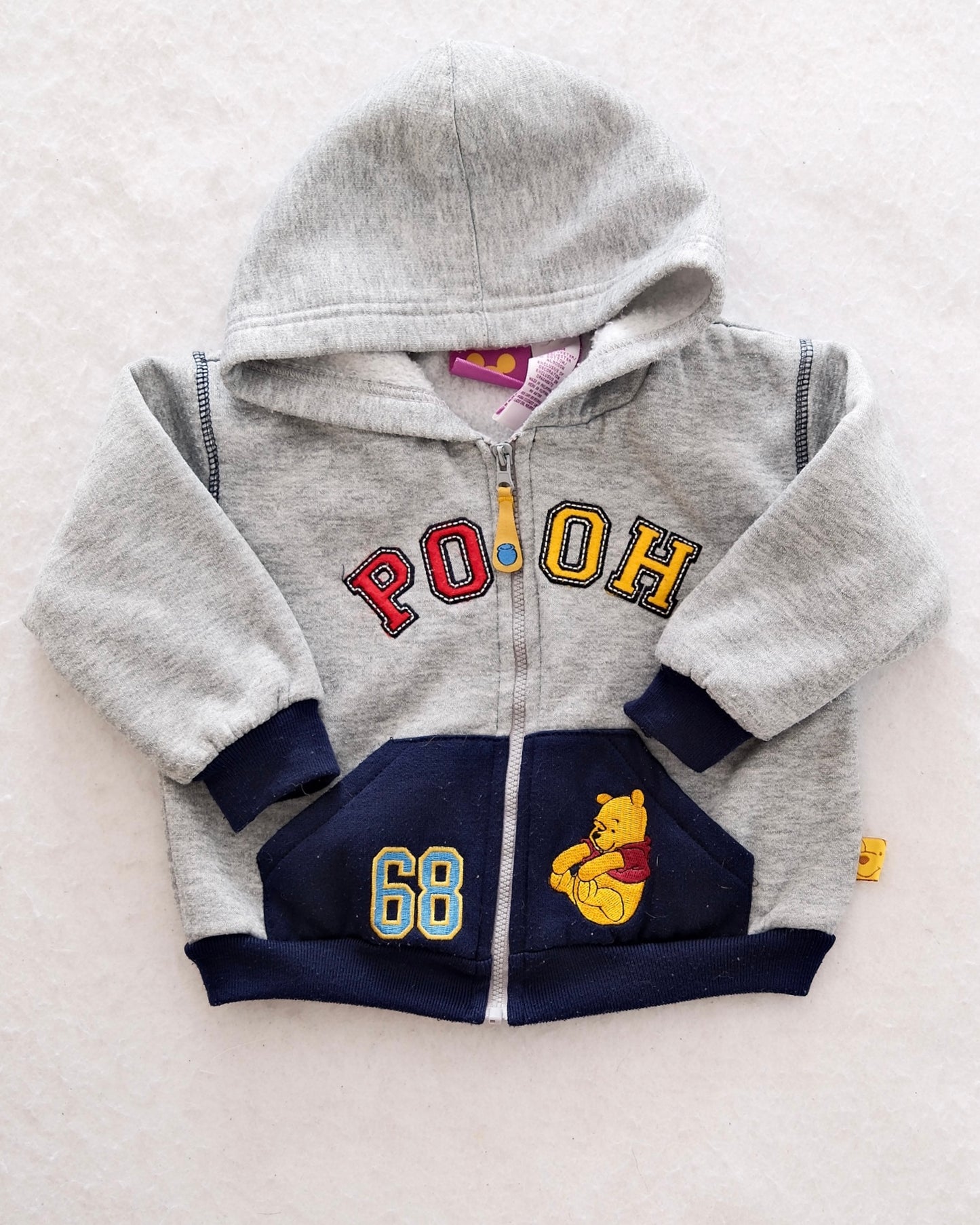 Y2K Disney Winnie the Pooh Zip-Up Sweatshirt Hoodie: 24M
