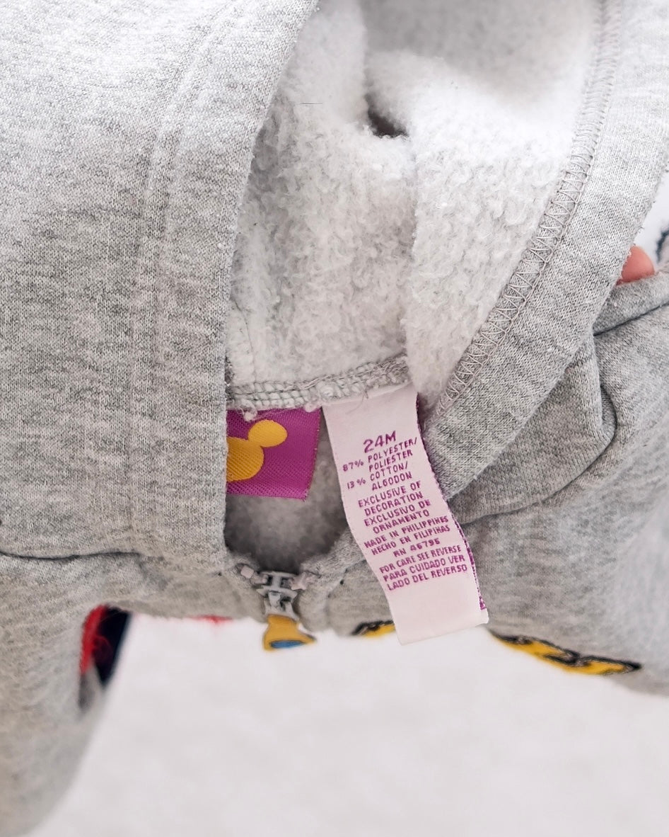 Y2K Disney Winnie the Pooh Zip-Up Sweatshirt Hoodie: 24M