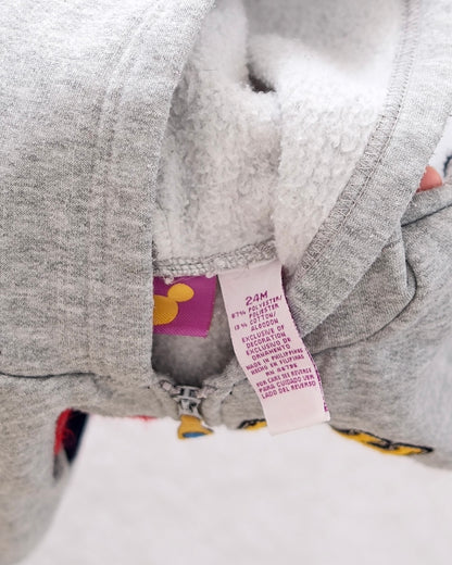 Y2K Disney Winnie the Pooh Zip-Up Sweatshirt Hoodie: 24M