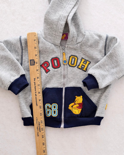 Y2K Disney Winnie the Pooh Zip-Up Sweatshirt Hoodie: 24M