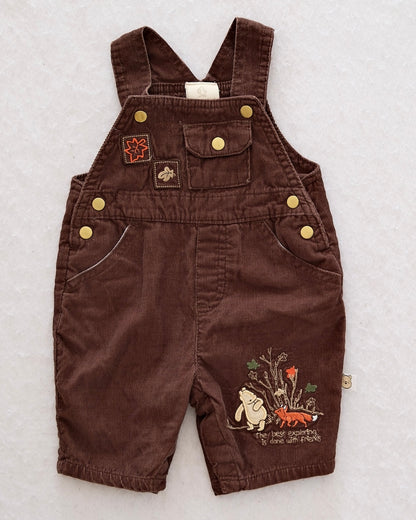 Y2K Classic Pooh Corduroy Overalls: Newborn