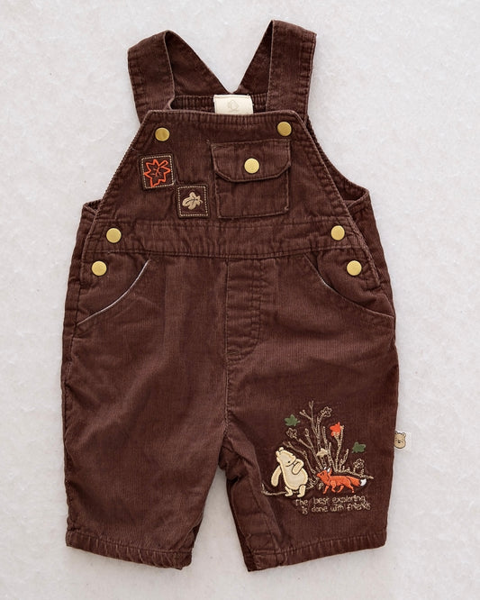 Y2K Classic Pooh Corduroy Overalls: Newborn