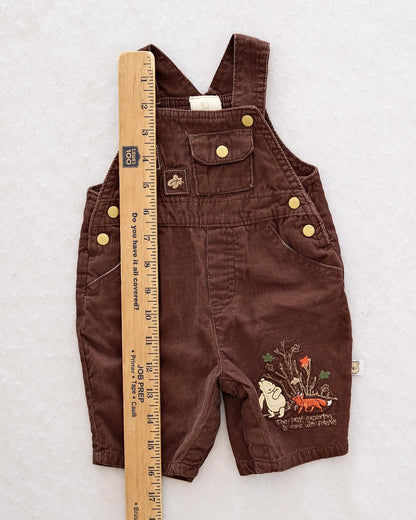 Y2K Classic Pooh Corduroy Overalls: Newborn